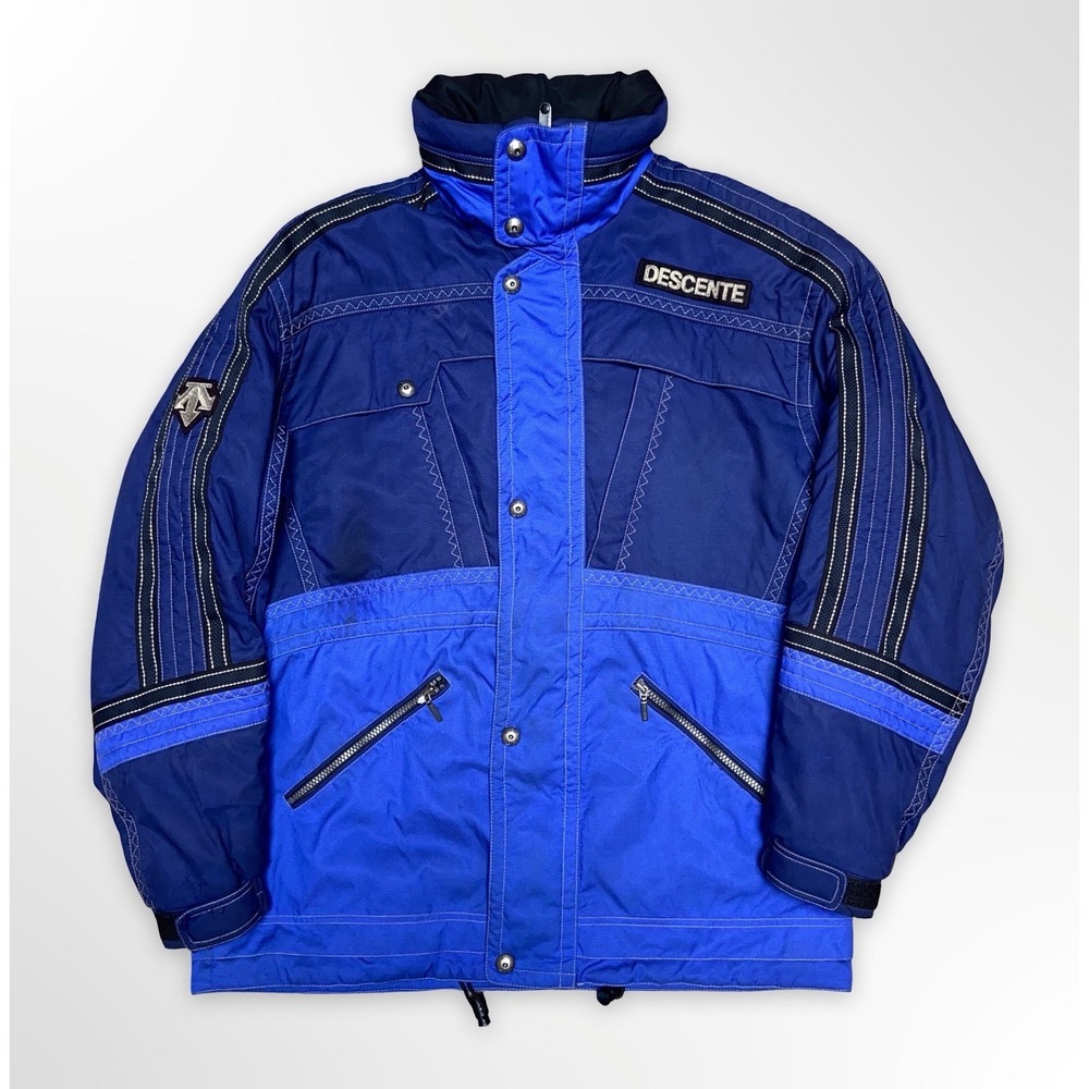 Descente Ski Jacket Blue Black Insulated Winter Jacket Men's Size L 52